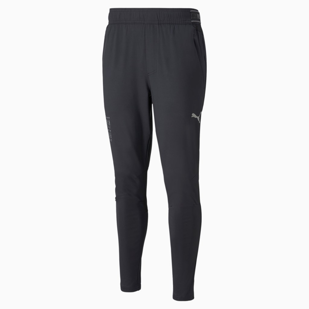 Black Puma COOLADAPT Tapered Running Men's Pants | 6823QVOCD