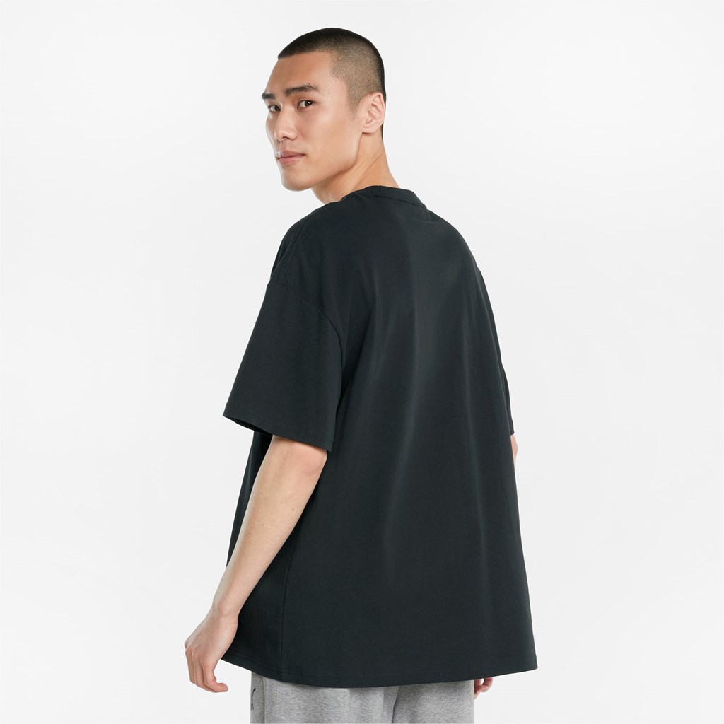 Black Puma Classics Boxy Men's Tee | 0875KWQUP