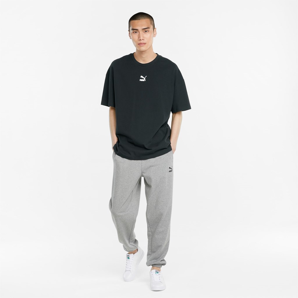 Black Puma Classics Boxy Men's Tee | 0875KWQUP