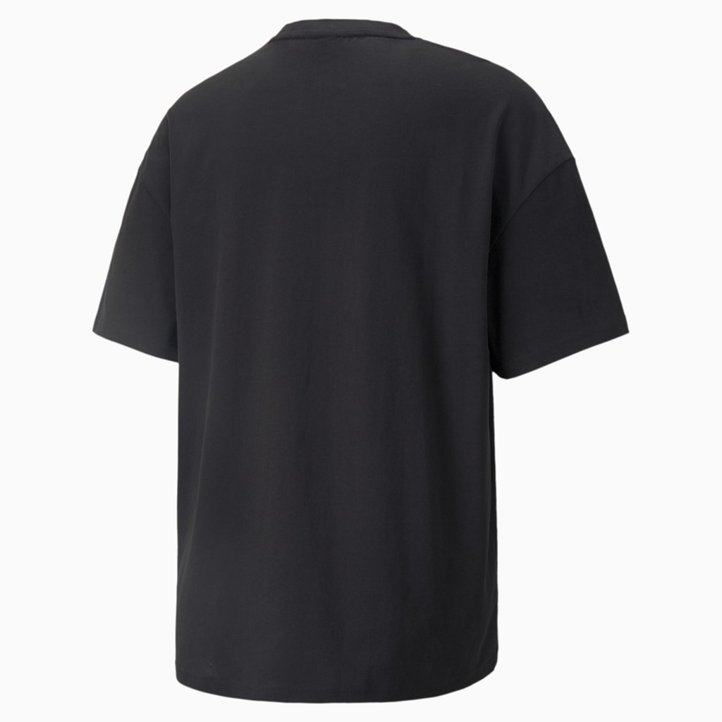 Black Puma Classics Boxy Men's Tee | 0875KWQUP