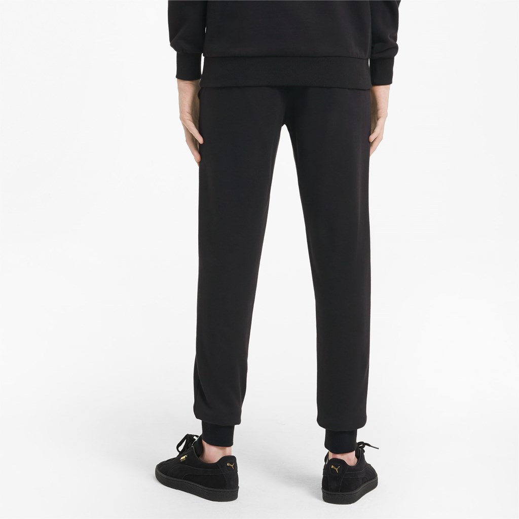 Black Puma Classics Cuffed Men's Sweatpants | 7832NDWSR