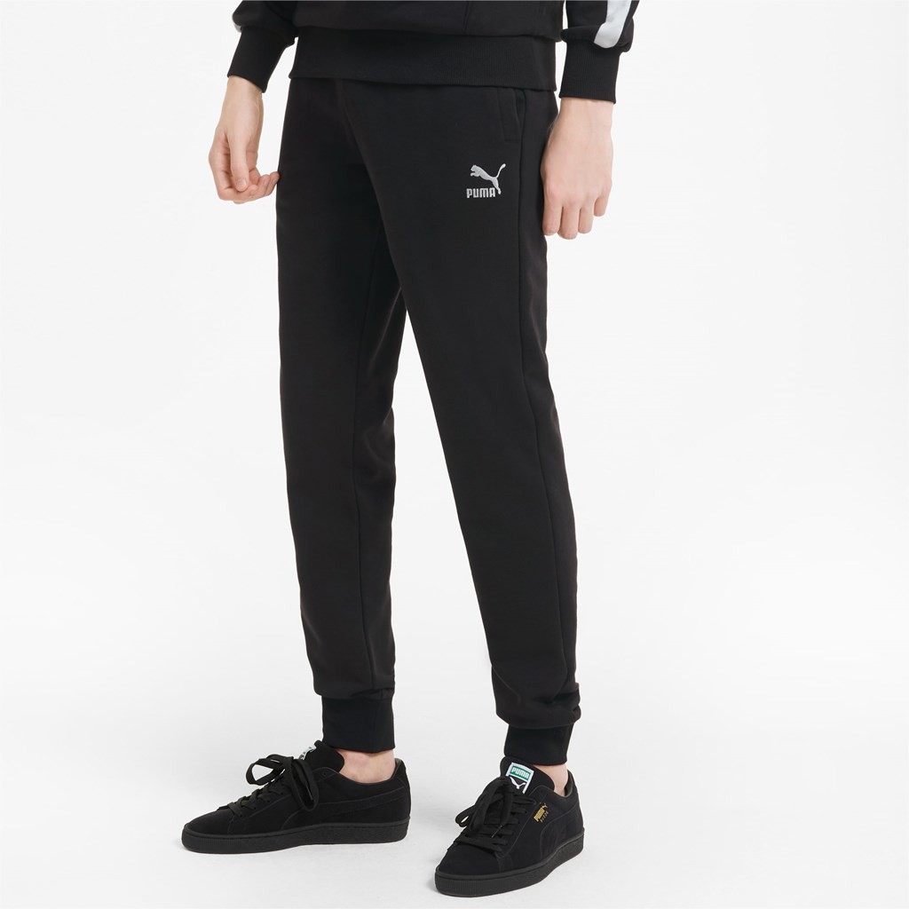 Black Puma Classics Cuffed Men\'s Sweatpants | 7832NDWSR