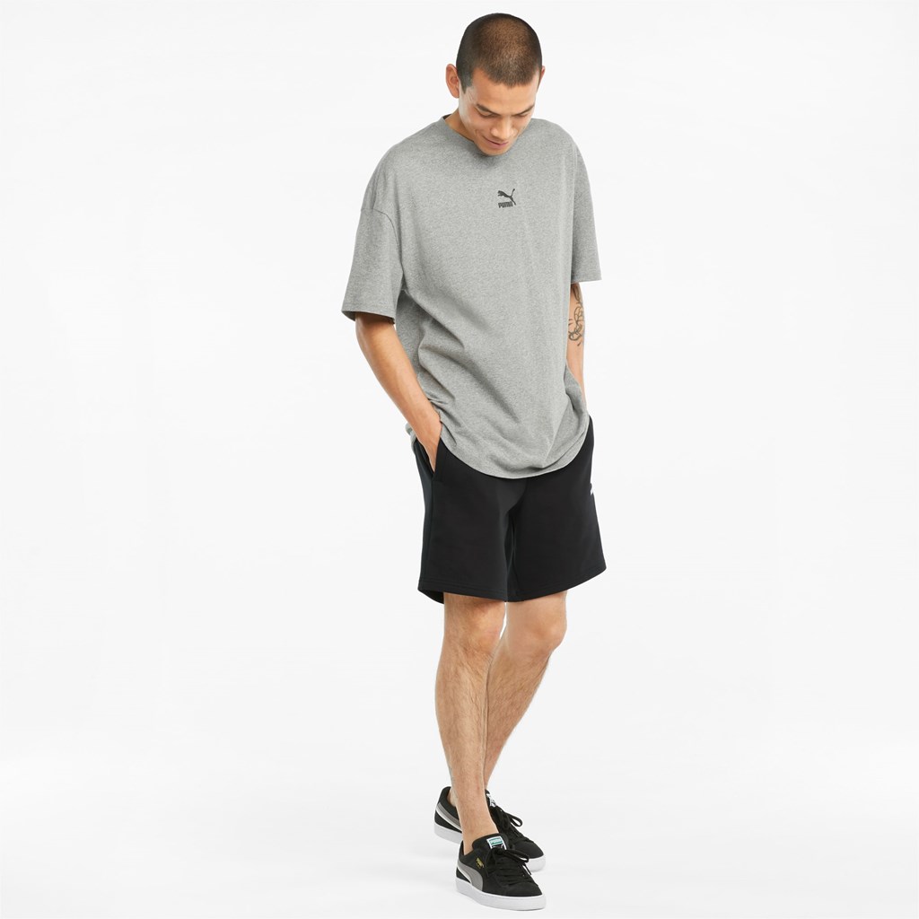 Black Puma Classics Logo French Terry Men's Shorts | 4052MXDVF