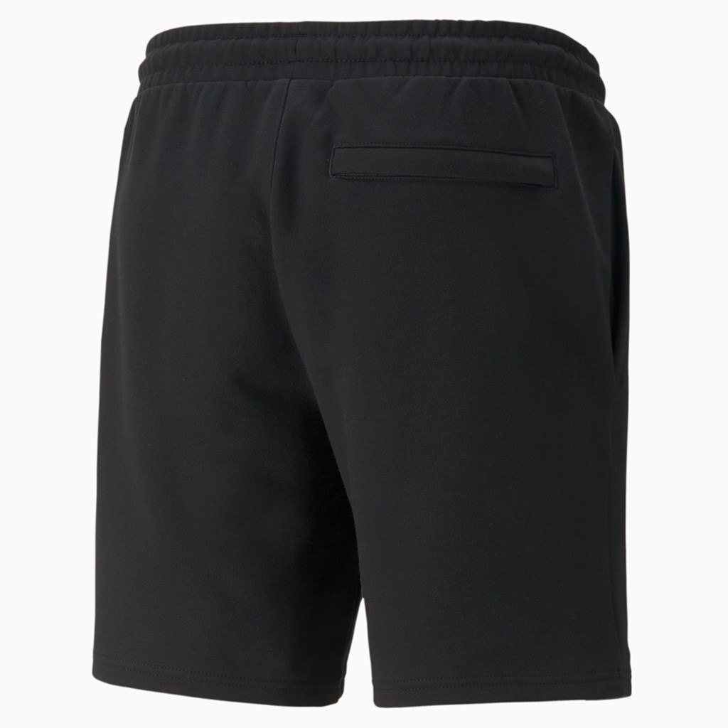 Black Puma Classics Logo French Terry Men's Shorts | 4052MXDVF