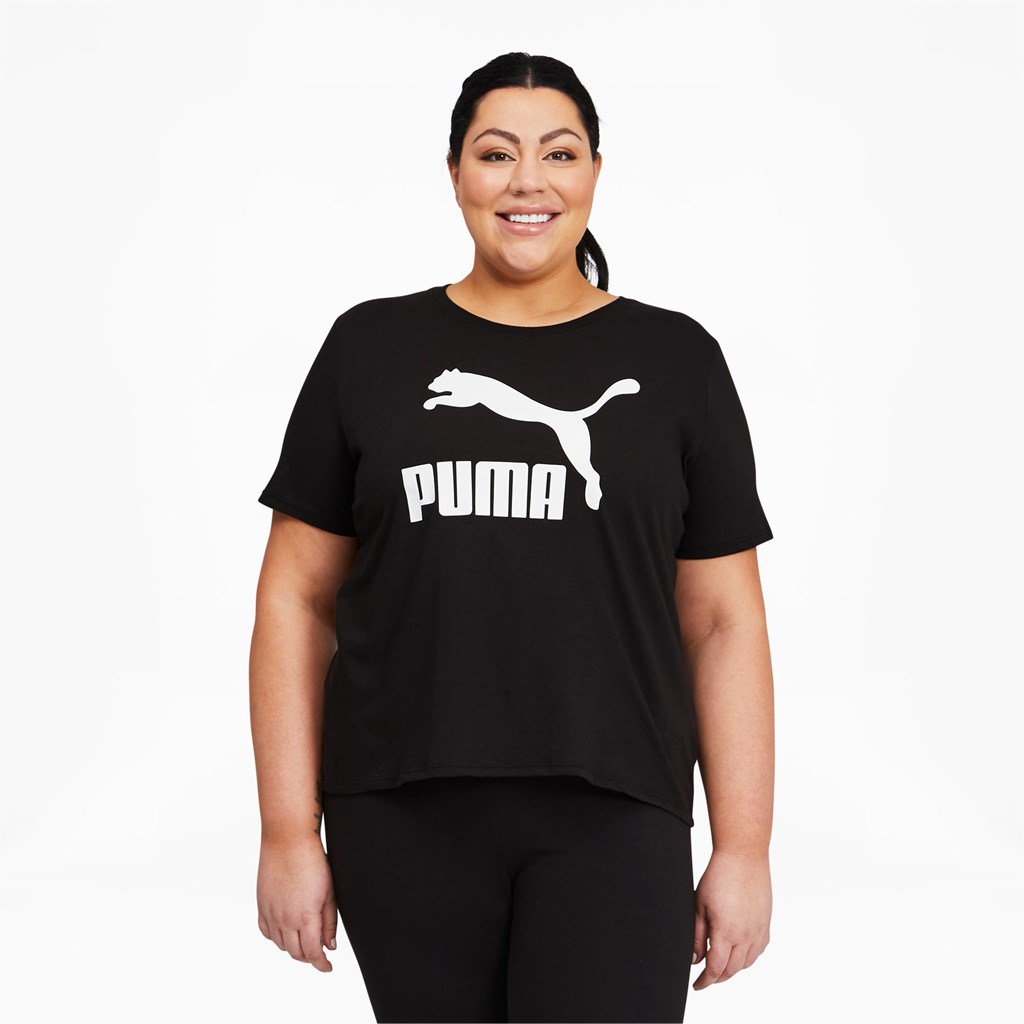 Black Puma Classics Logo PL Women\'s Tee | 6725TRPZQ