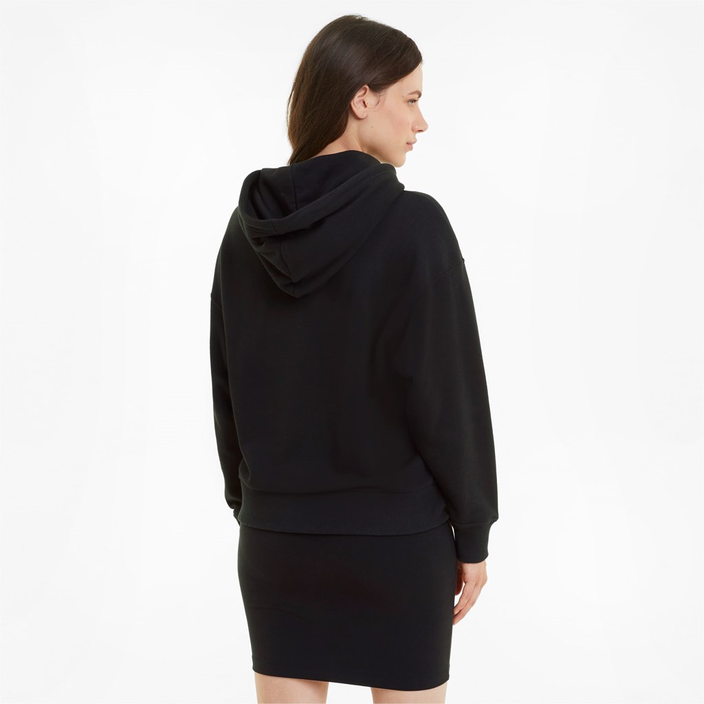 Black Puma Classics Logo Women's Hoodie | 5014LNJMS