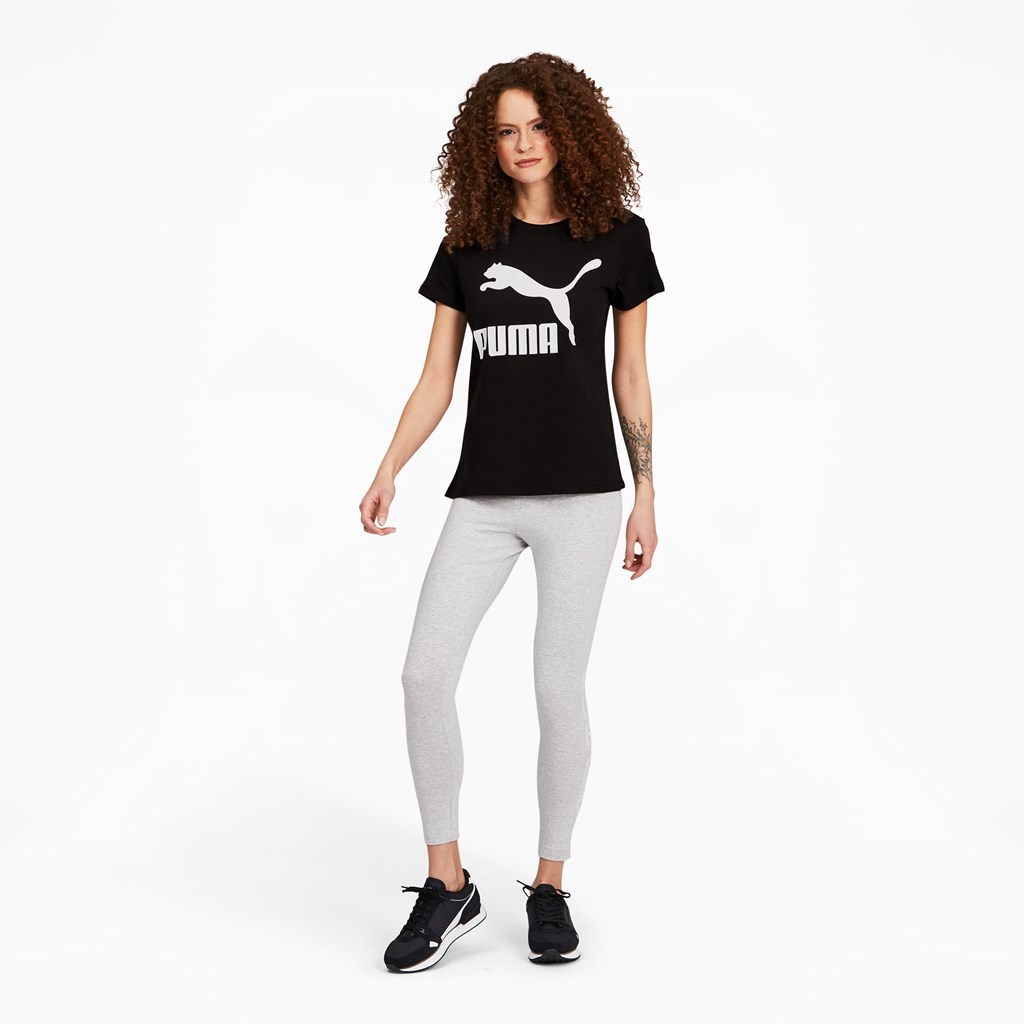 Black Puma Classics Logo Women's Tee | 2465NWVKT