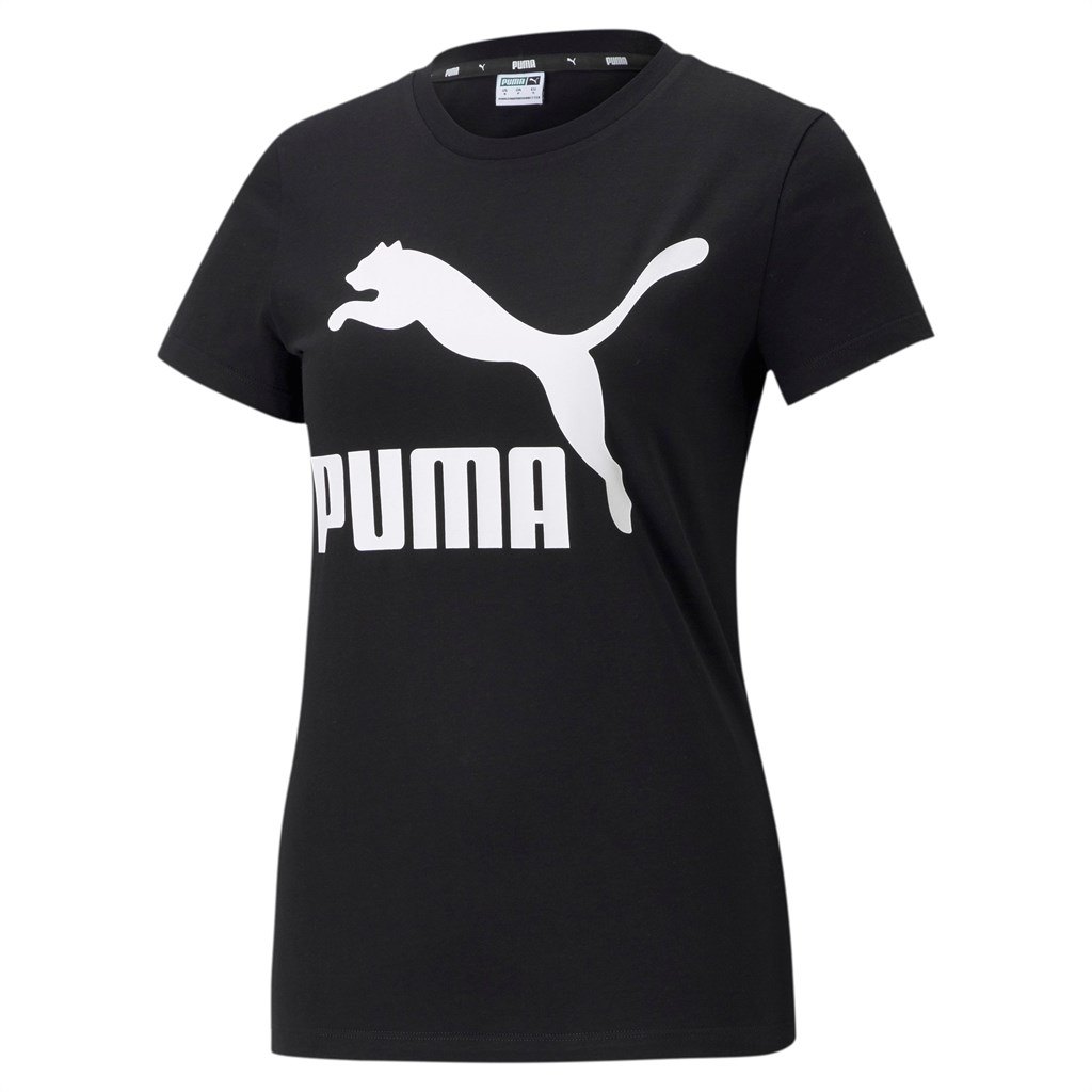 Black Puma Classics Logo Women's Tee | 2465NWVKT