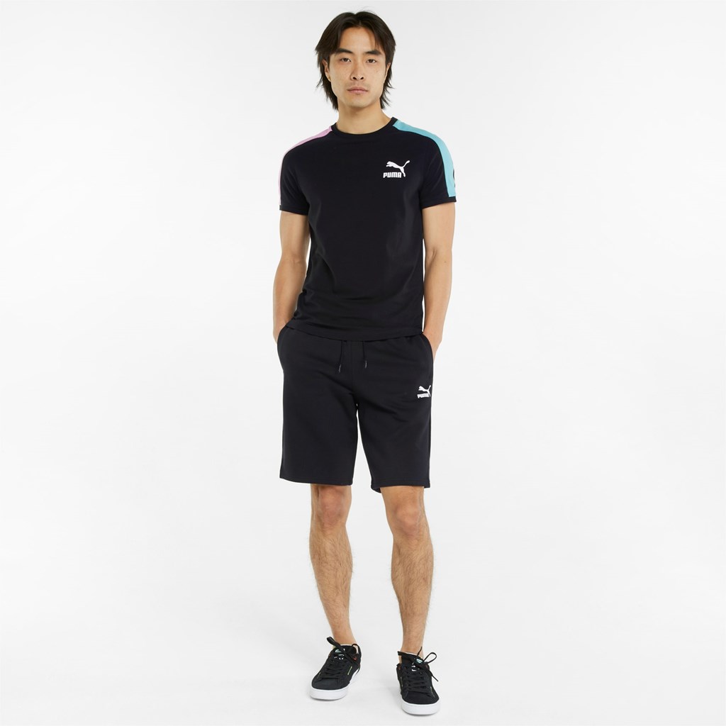 Black Puma Classics Longline Men's Shorts | 4937DBXYT