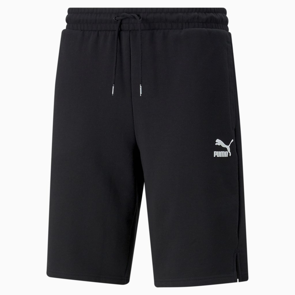 Black Puma Classics Longline Men's Shorts | 4937DBXYT