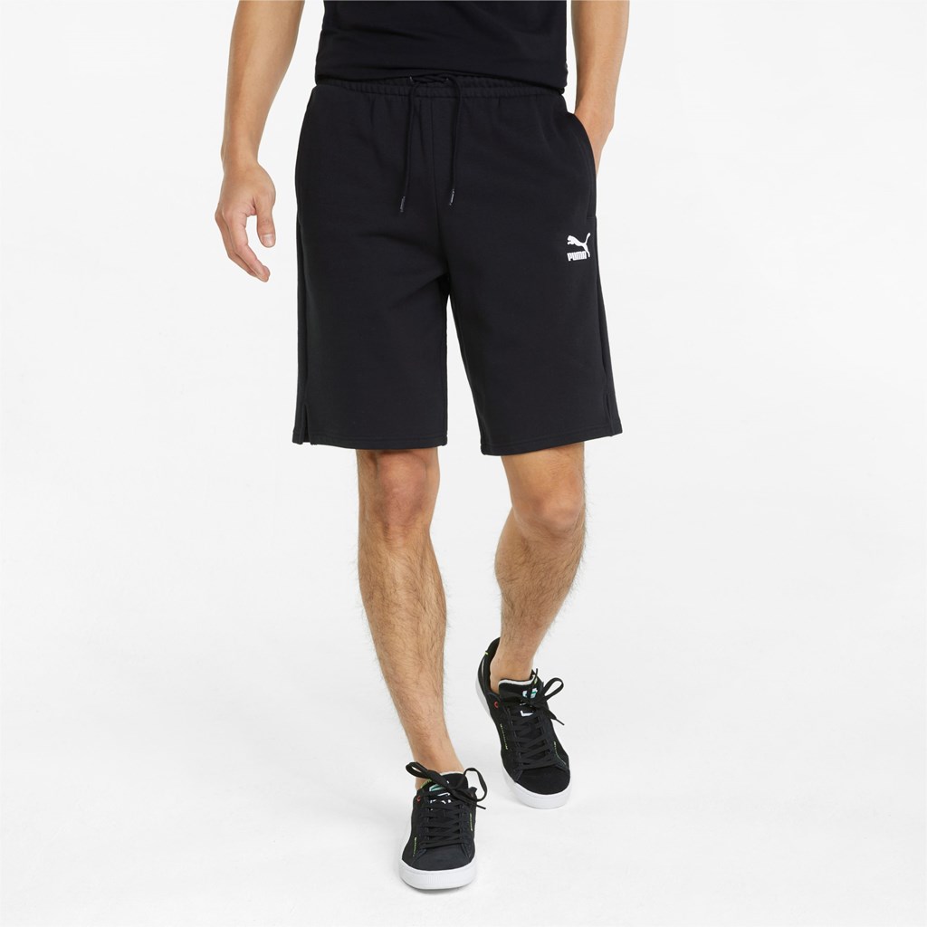 Black Puma Classics Longline Men\'s Shorts | 4937DBXYT