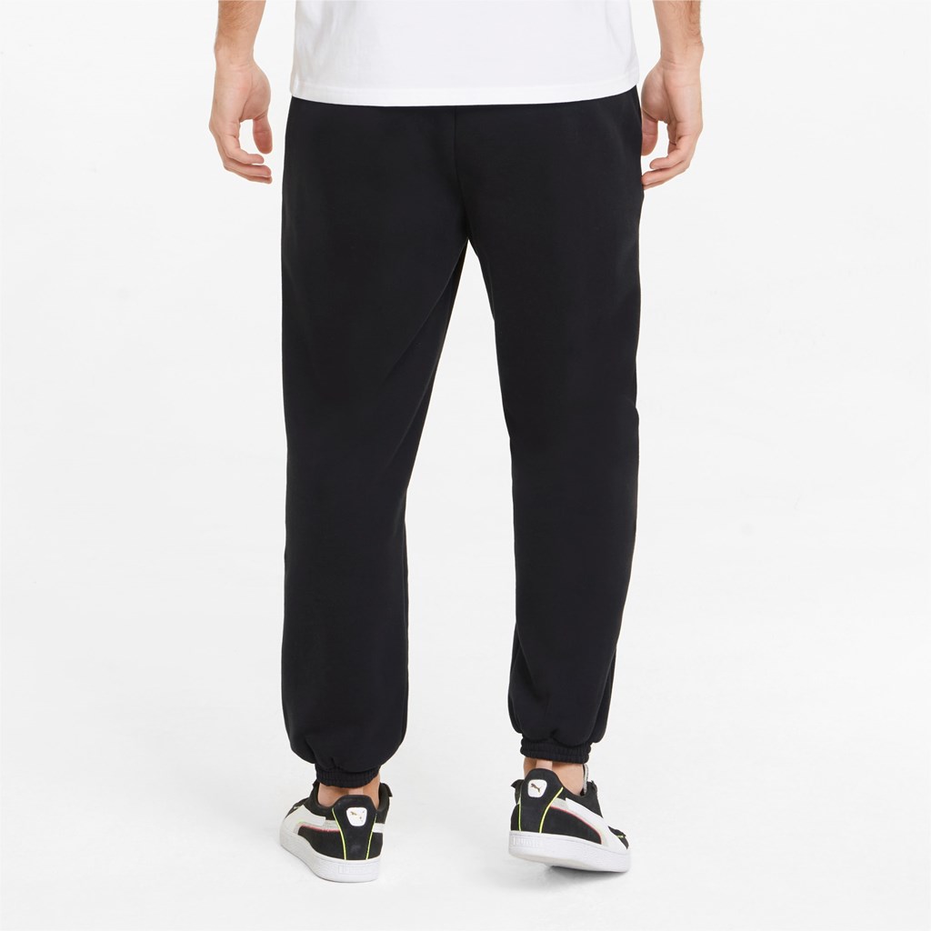 Black Puma Classics Relaxed Men's Sweatpants | 9354FDOCJ