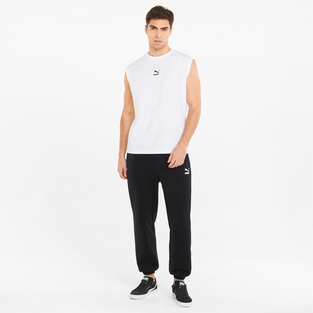 Black Puma Classics Relaxed Men's Sweatpants | 9354FDOCJ