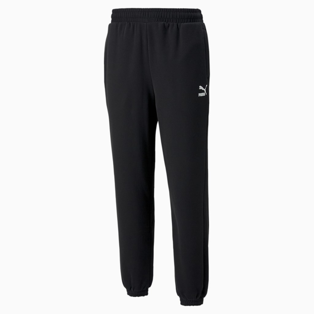 Black Puma Classics Relaxed Men's Sweatpants | 9354FDOCJ