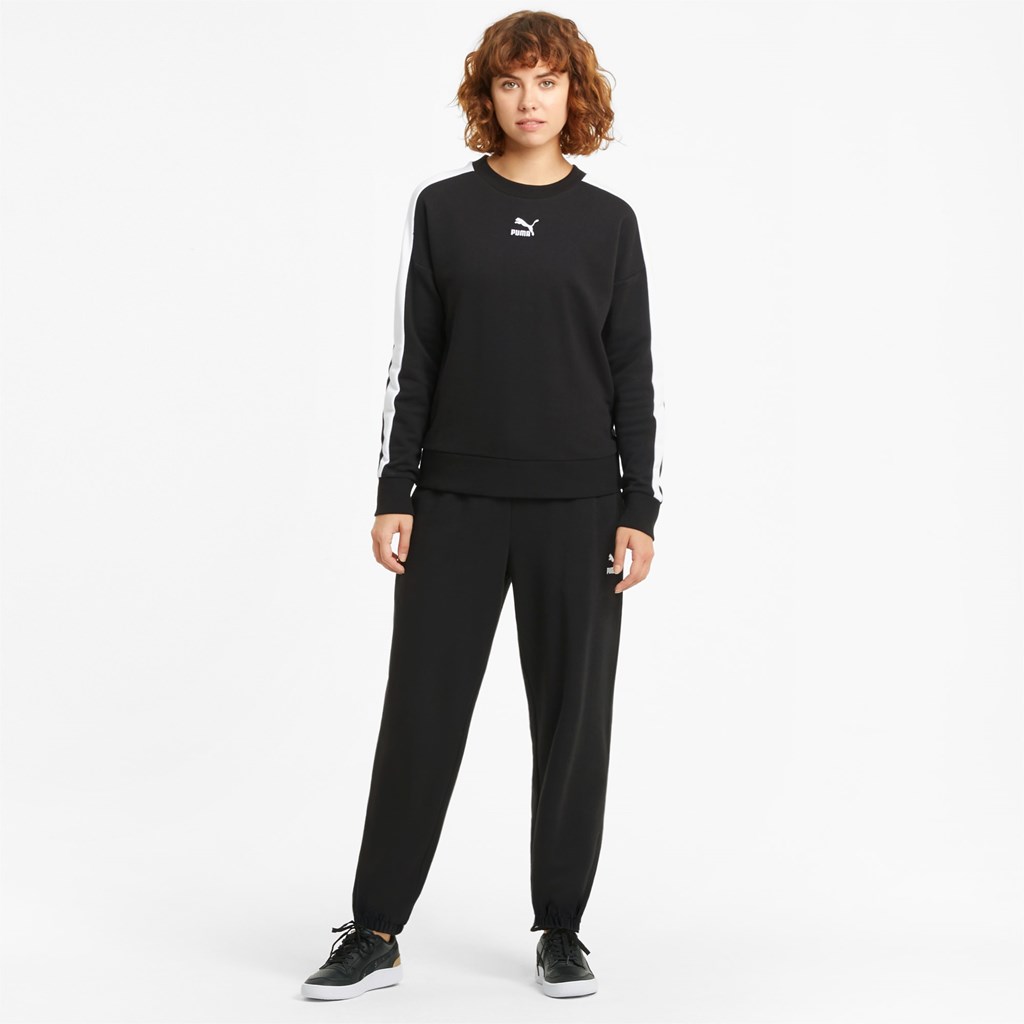 Black Puma Classics Relaxed Women's Joggers | 3459GFJXU