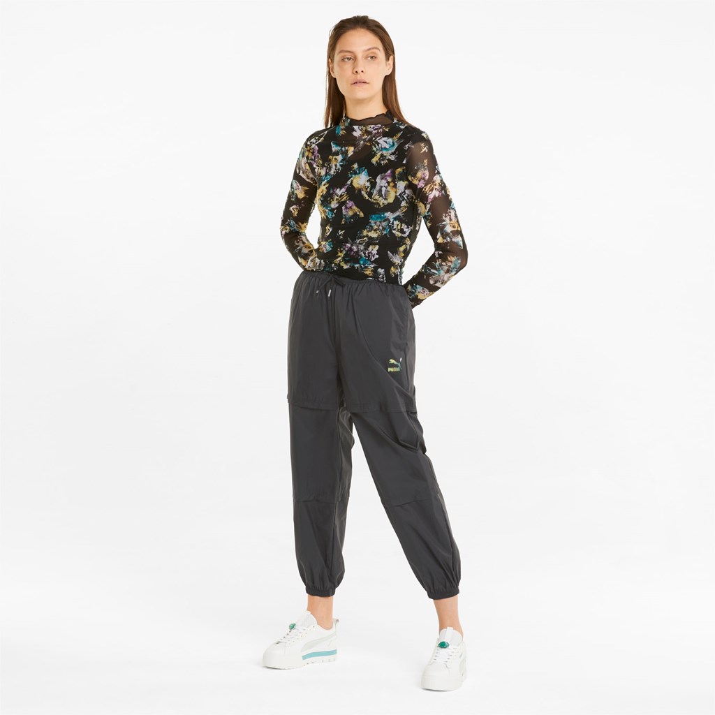 Black Puma Crystal Galaxy Woven Women's Pants | 2430NMUDK