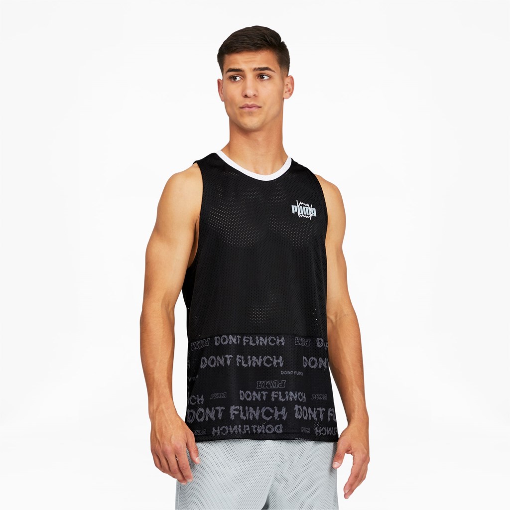 Black Puma Don't Sweat It Basketball Men\'s Tank | 8369QFNGP