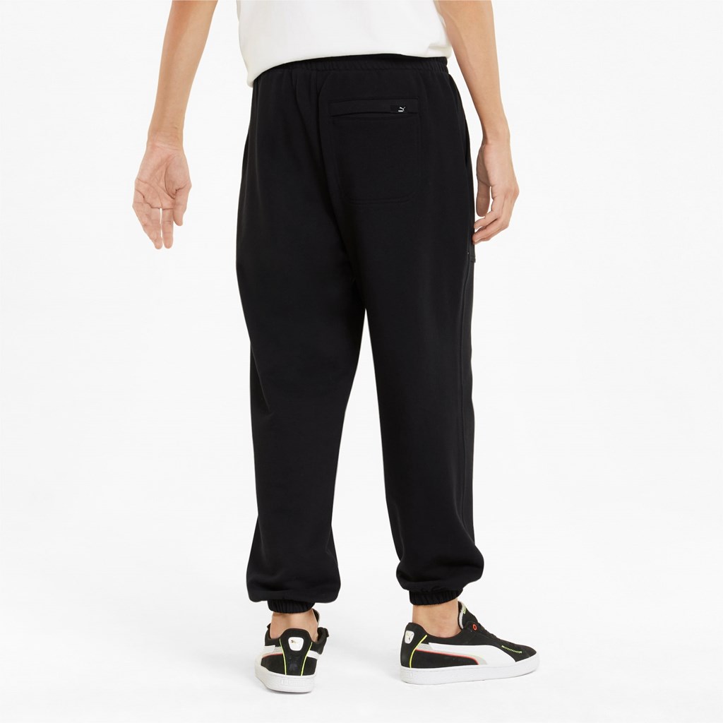 Black Puma Downtown Men's Sweatpants | 4312EGPIO