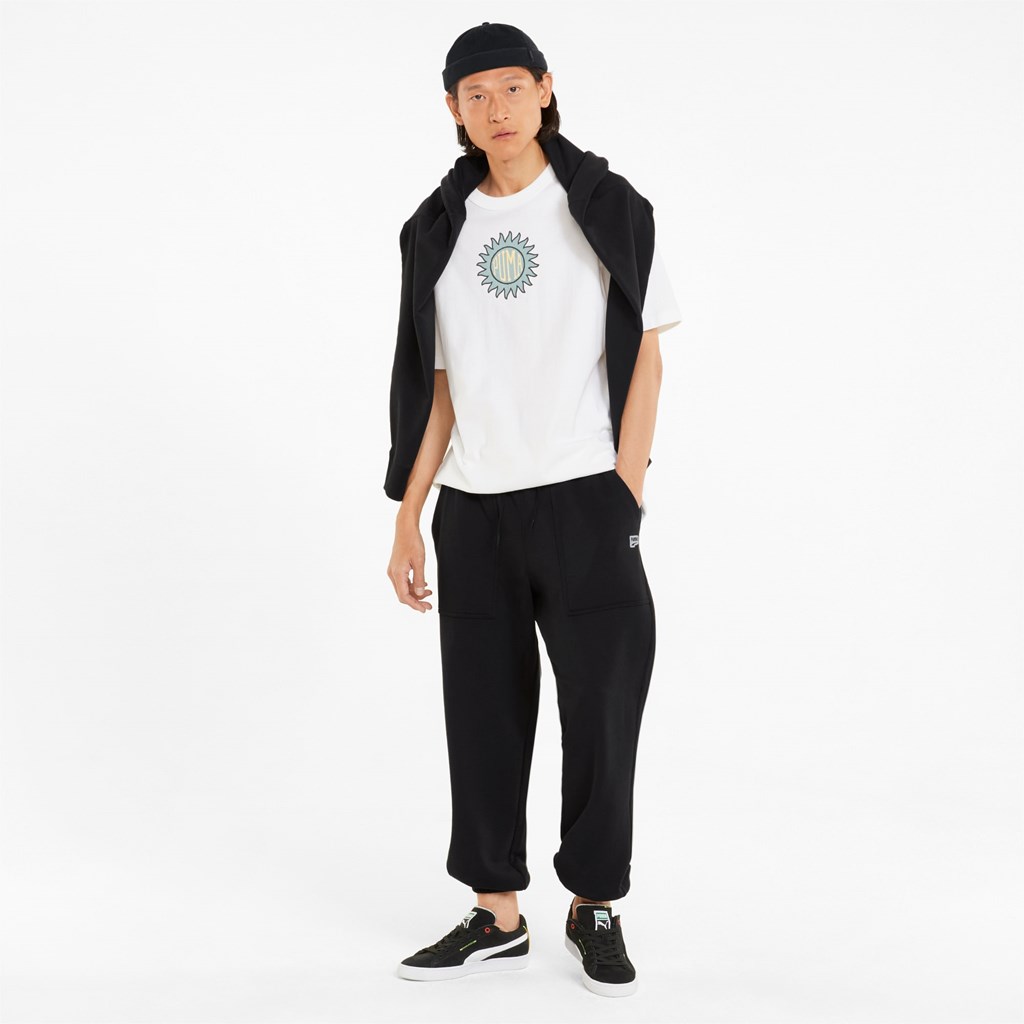 Black Puma Downtown Men's Sweatpants | 4312EGPIO