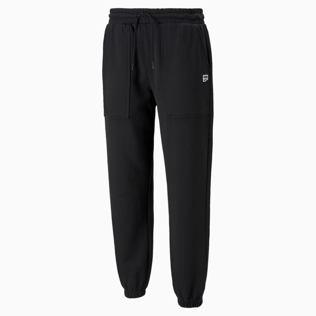 Black Puma Downtown Men's Sweatpants | 4312EGPIO