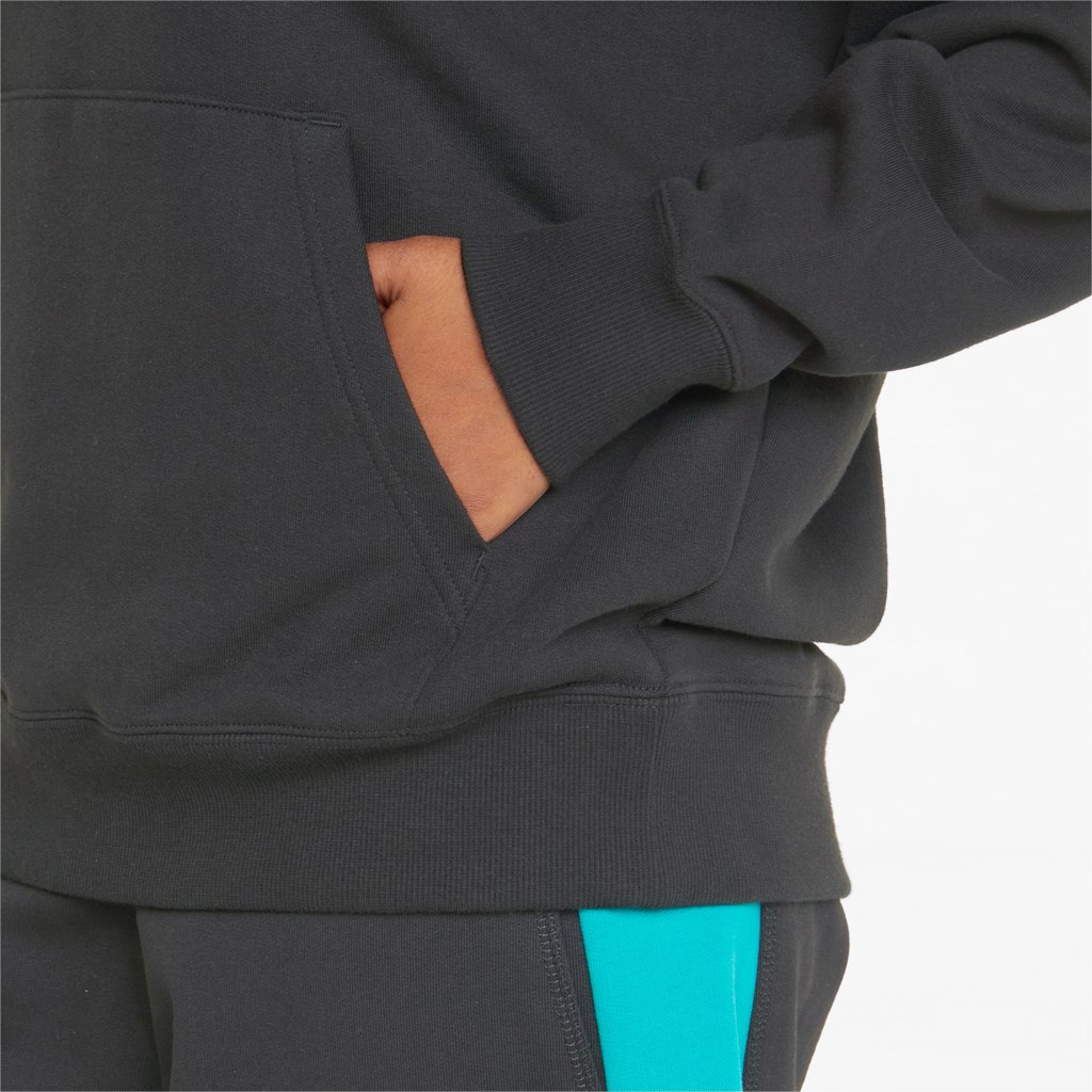 Black Puma Downtown Relaxed Women's Hoodie | 1974CZIUP