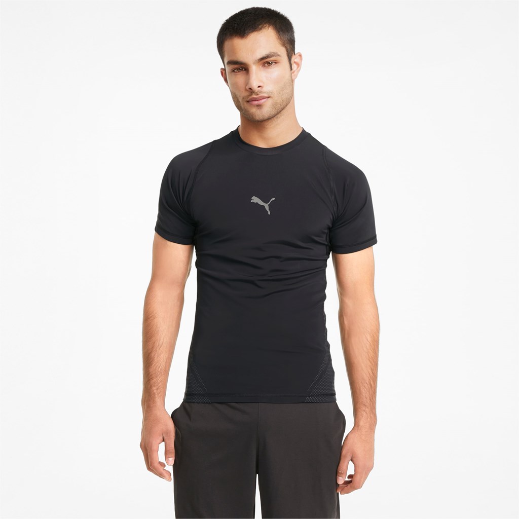 Black Puma EXO-ADAPT Training Men\'s Tee | 3680IWVER