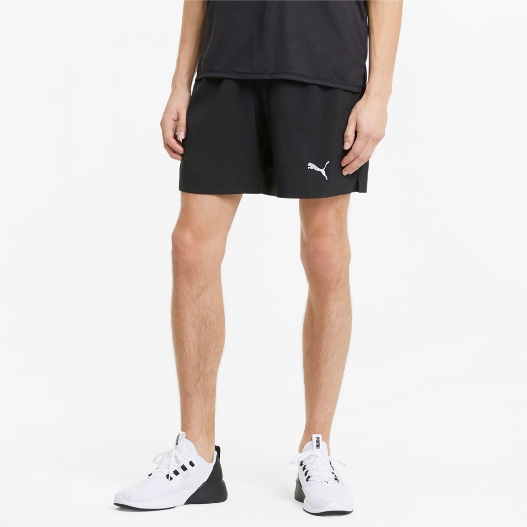 Black Puma Favourite Woven 7 Session Running Men\'s Shorts | 5309ZSIXA