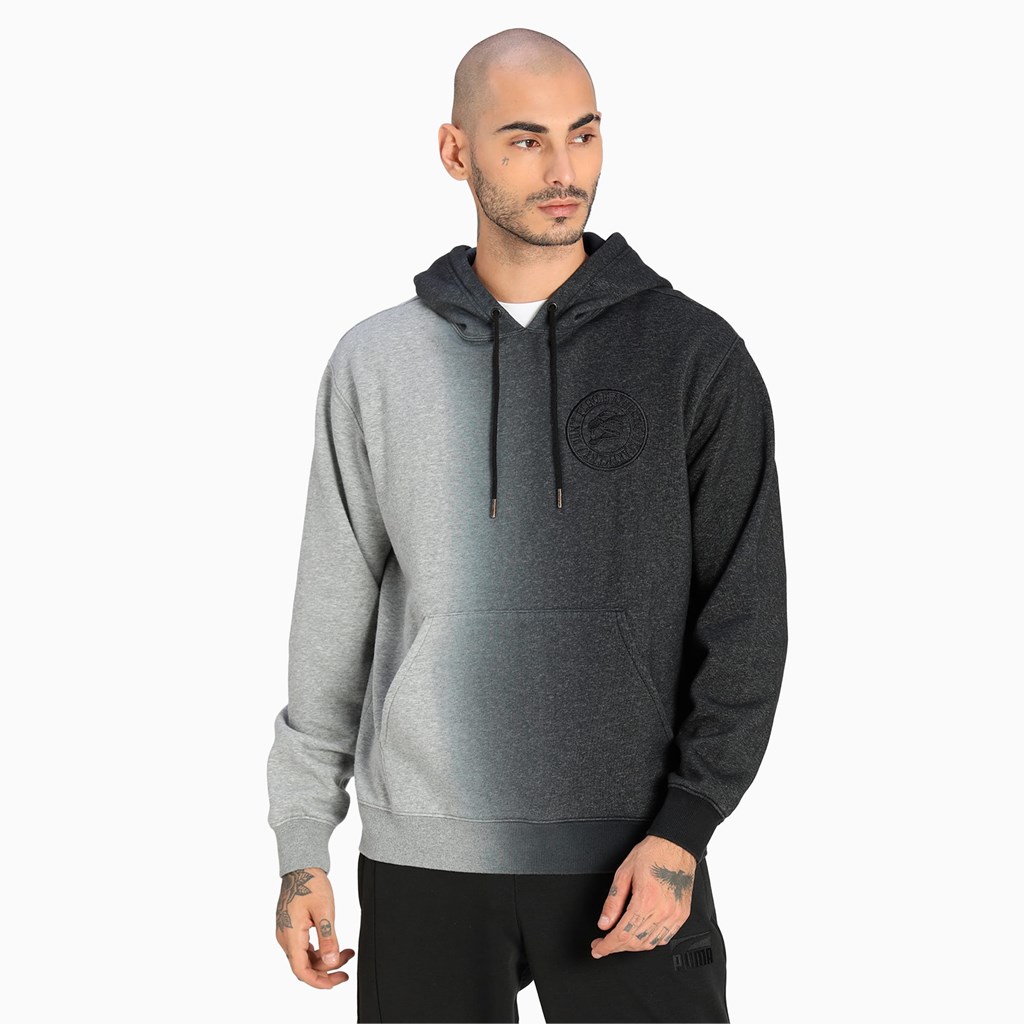 Black Puma First Pick Basketball Men's Hoodie | 8297DZNBK