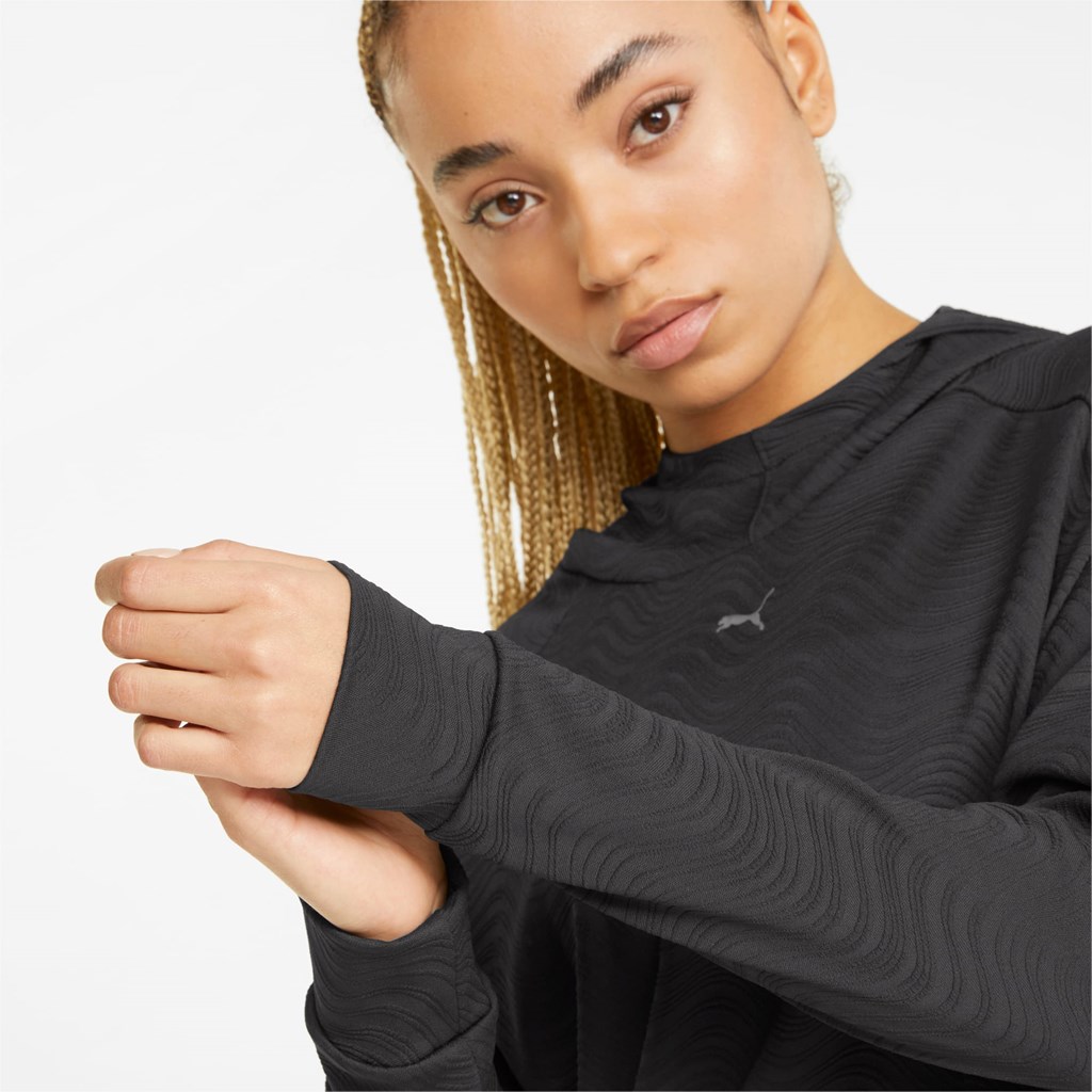 Black Puma Flawless Pullover Training Women's Hoodie | 5672YCIBW