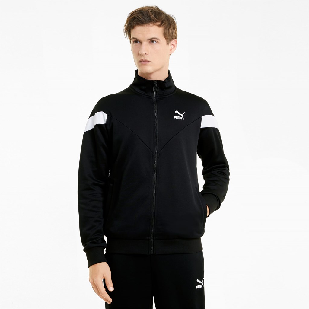 Black Puma Iconic MCS Track Men\'s Jacket | 6859WOVLM