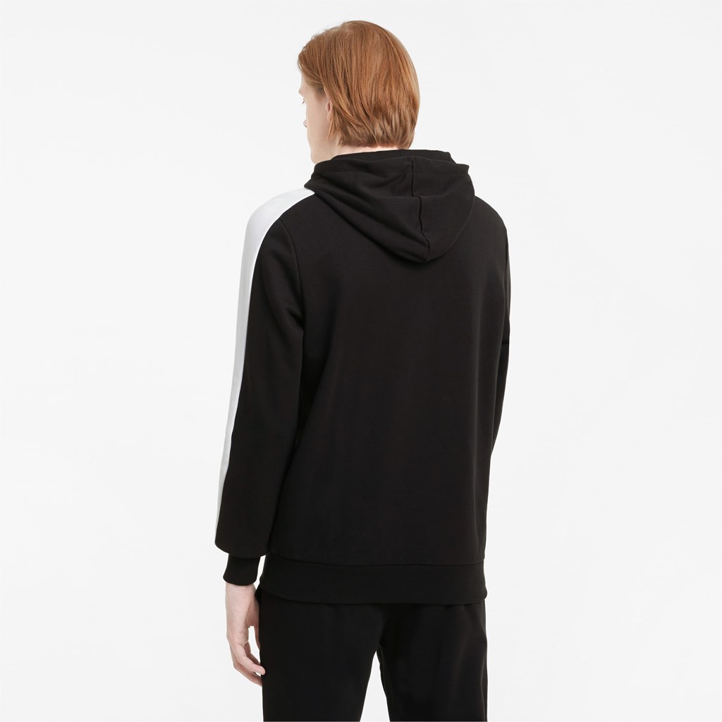 Black Puma Iconic T7 Men's Hoodie | 0314YJARU