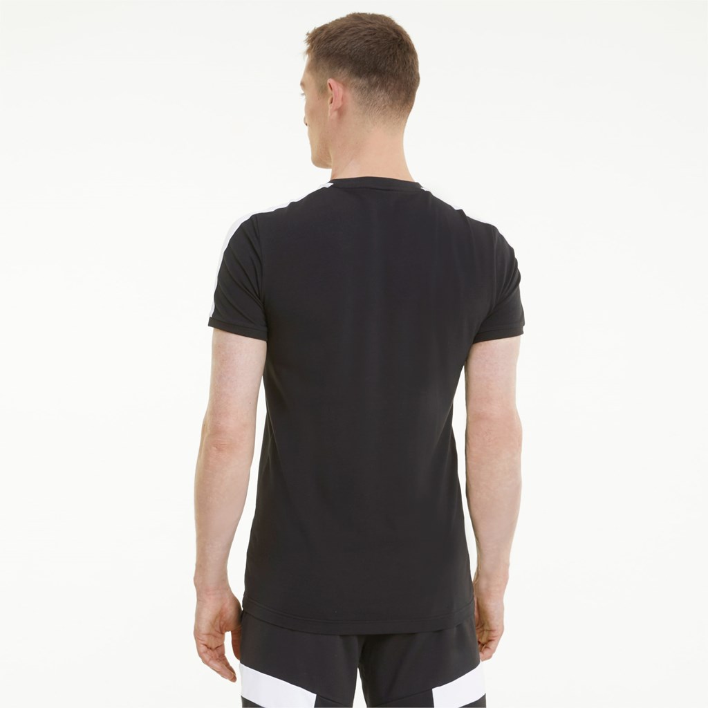 Black Puma Iconic T7 Men's Tee | 3049VQKHZ