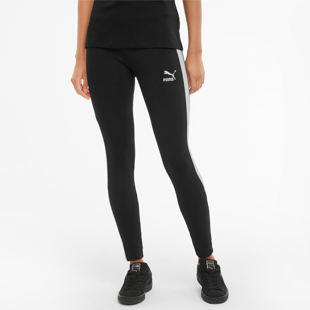 Black Puma Iconic T7 Women\'s Leggings | 2870WTARU