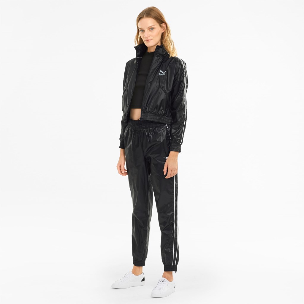 Black Puma Iconic T7 Woven Track Women's Jacket | 3051YFSLA