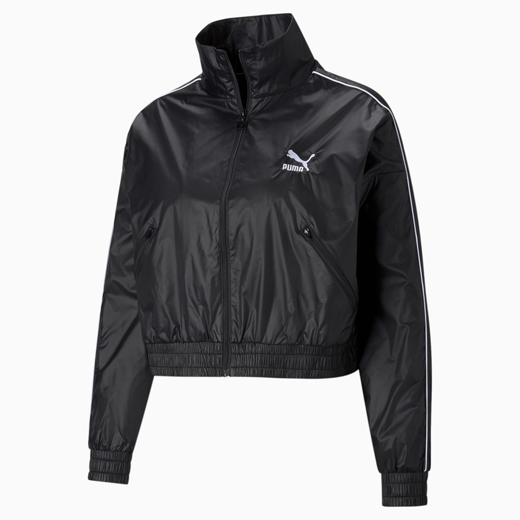 Black Puma Iconic T7 Woven Track Women's Jacket | 3051YFSLA