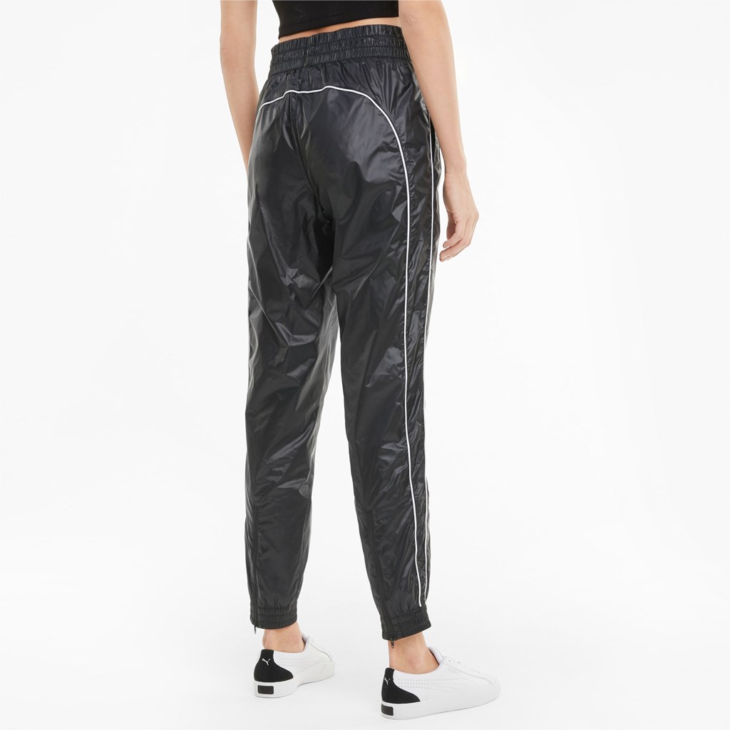 Black Puma Iconic T7 Woven Track Women's Pants | 3790JQEKH