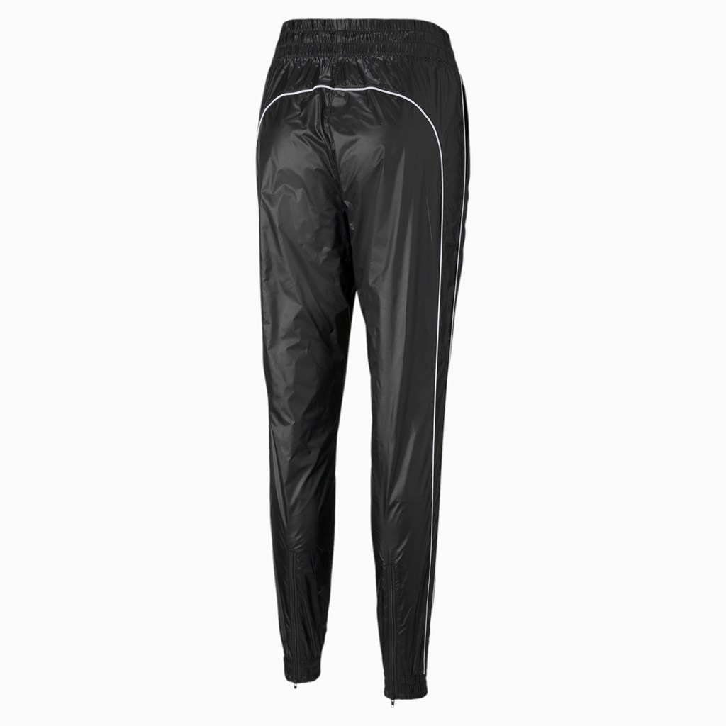 Black Puma Iconic T7 Woven Track Women's Pants | 3790JQEKH