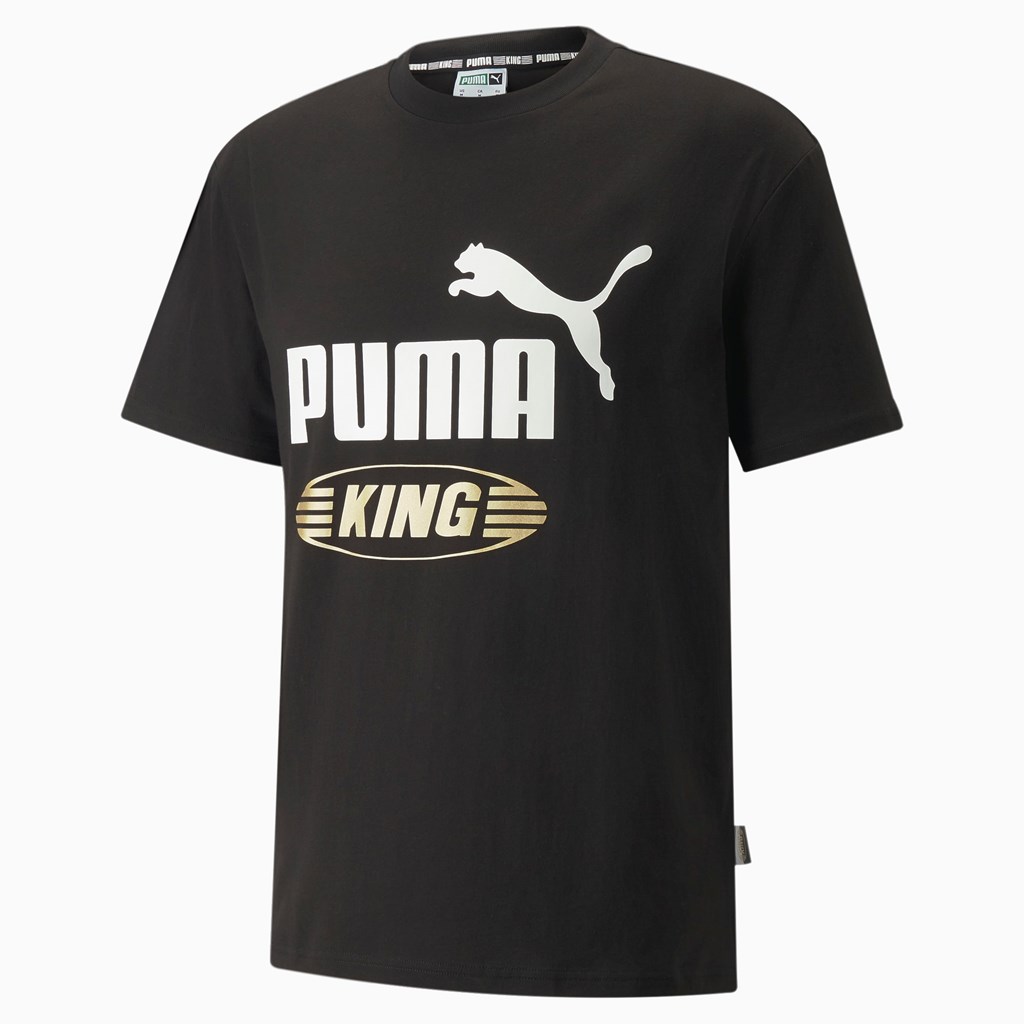 Black Puma King Logo Men's Tee | 0658PTBCI