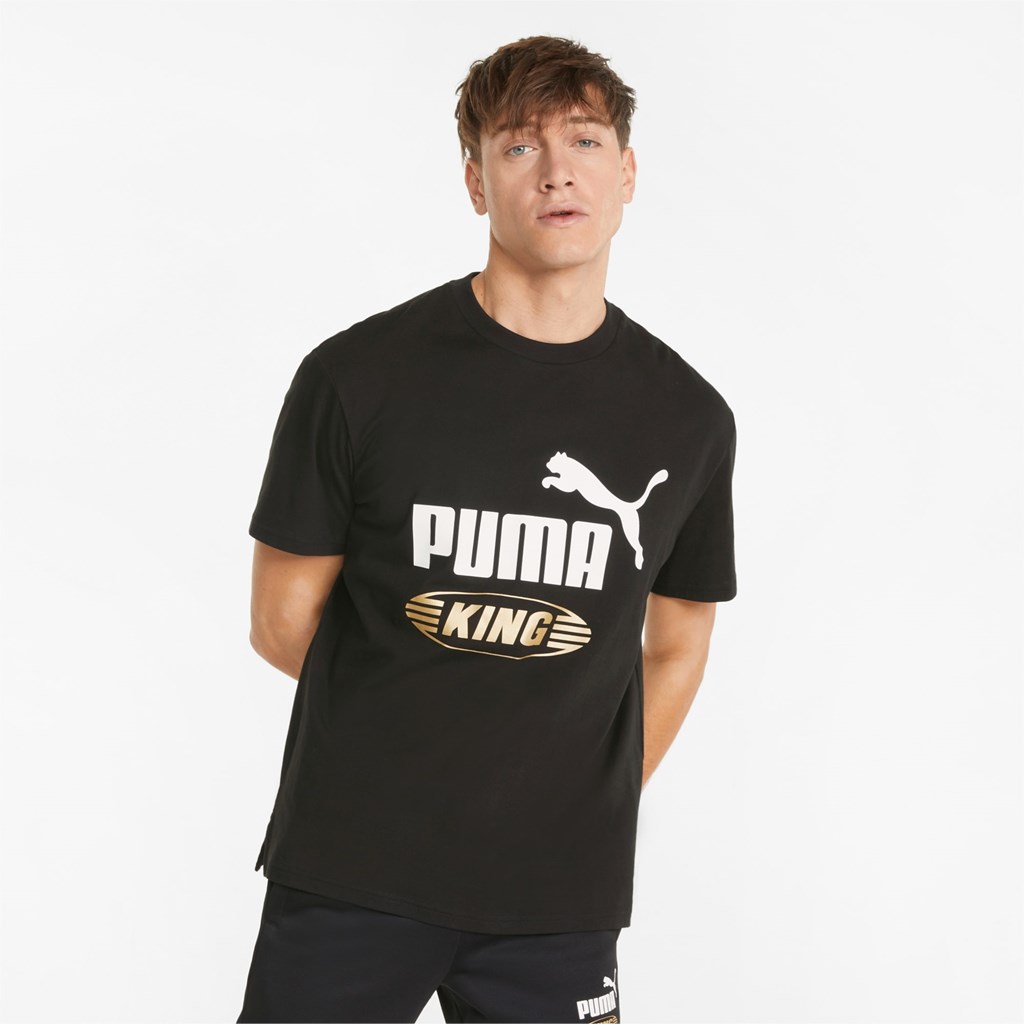 Black Puma King Logo Men\'s Tee | 0658PTBCI