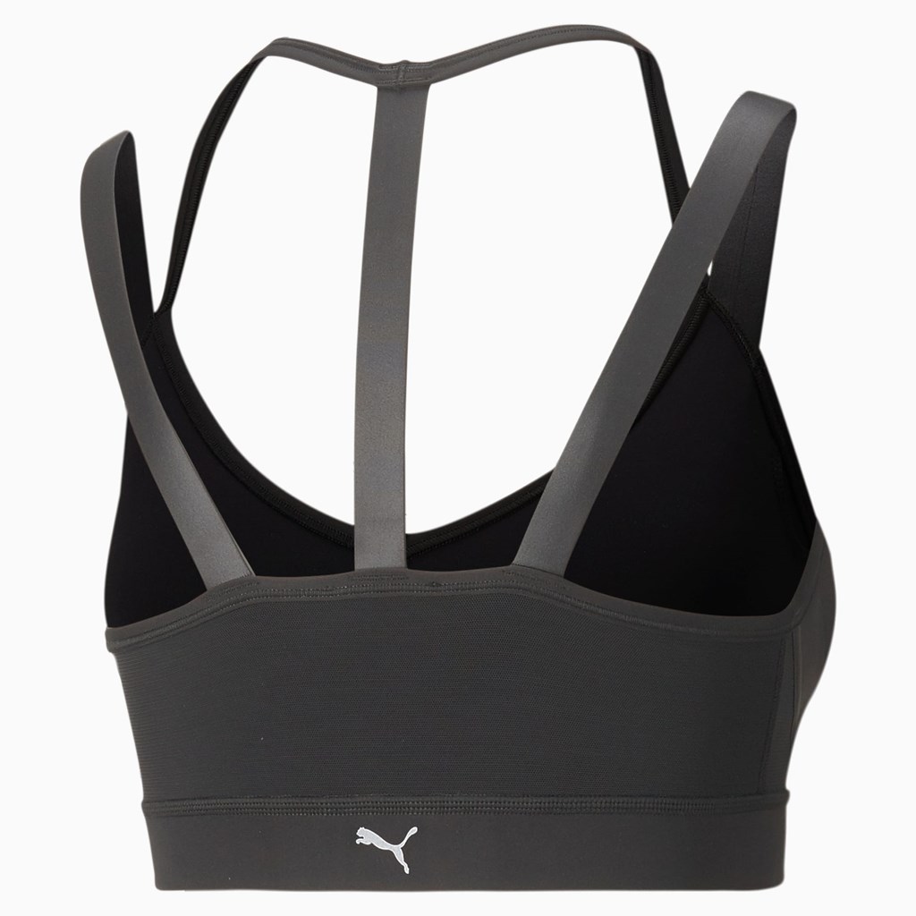 Black Puma Low Impact Fashion Luxe Training Women's Sports Bra | 2509XTOYN