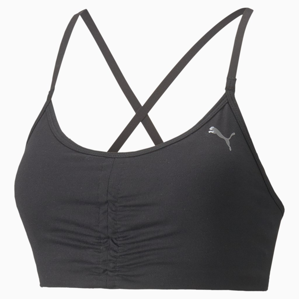 Black Puma Low Impact Studio Training Women's Sports Bra | 6093CQDAY