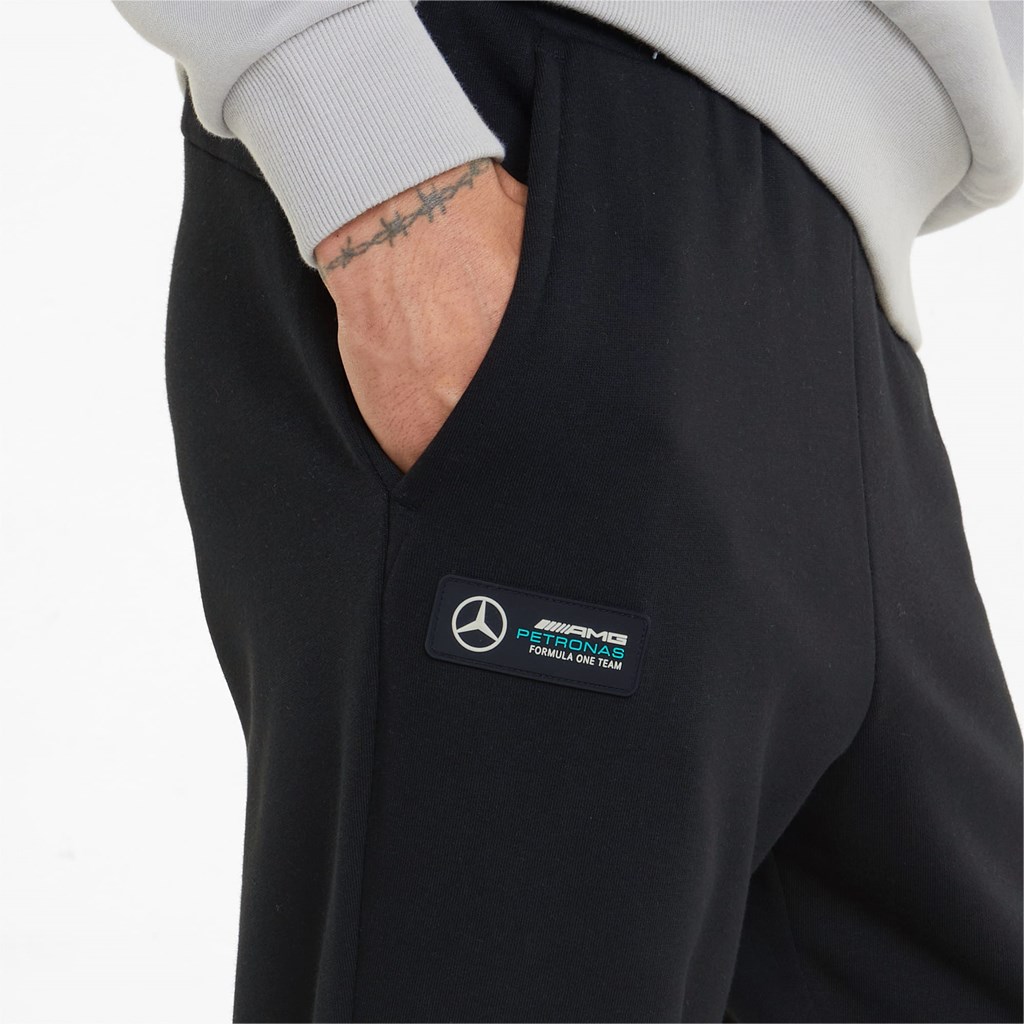 Black Puma Mercedes F1 Essentials Men's Sweatpants | 0392YFKZX