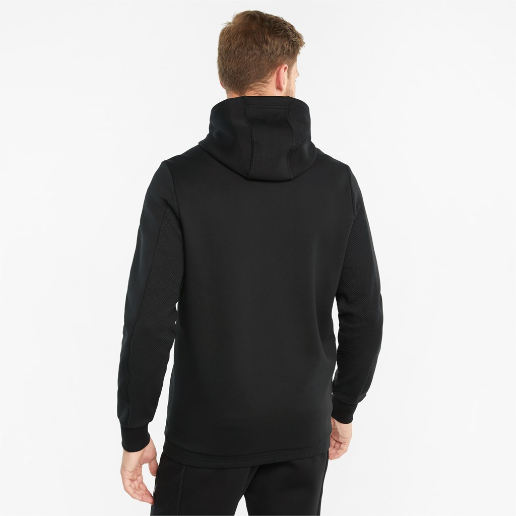 Black Puma Mercedes F1 Hooded Sweat Men's Jacket | 7392OJRYF