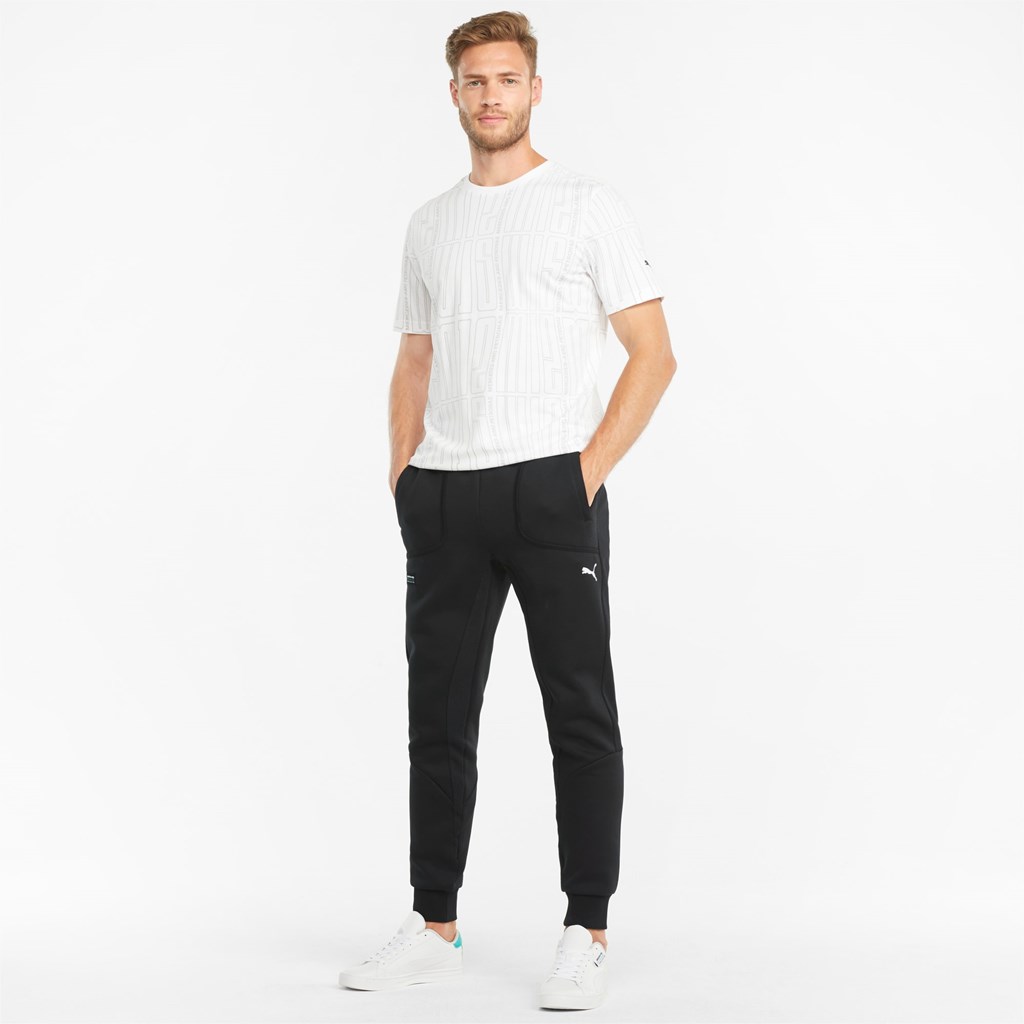 Black Puma Mercedes F1 Men's Sweatpants | 3697SXLQI