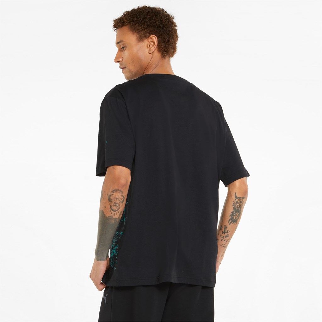 Black Puma Mercedes F1 Statement Graphic Men's Tee | 7408QRUDI