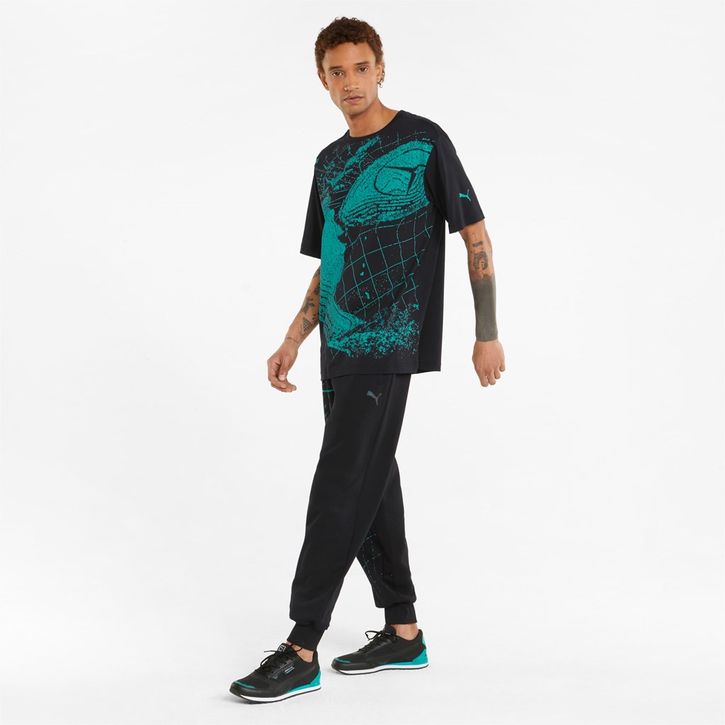 Black Puma Mercedes F1 Statement Graphic Men's Tee | 7408QRUDI