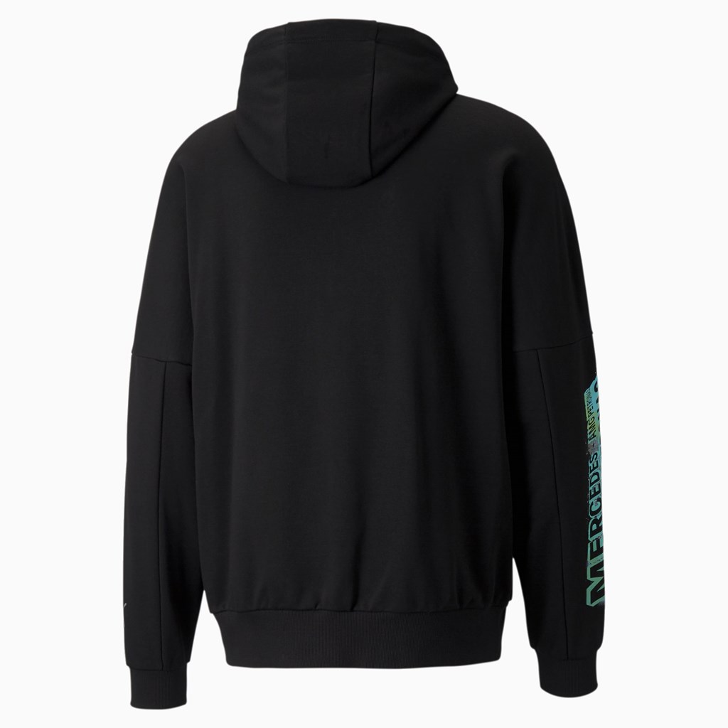 Black Puma Mercedes F1 Street Men's Hoodie | 8364NWTYC