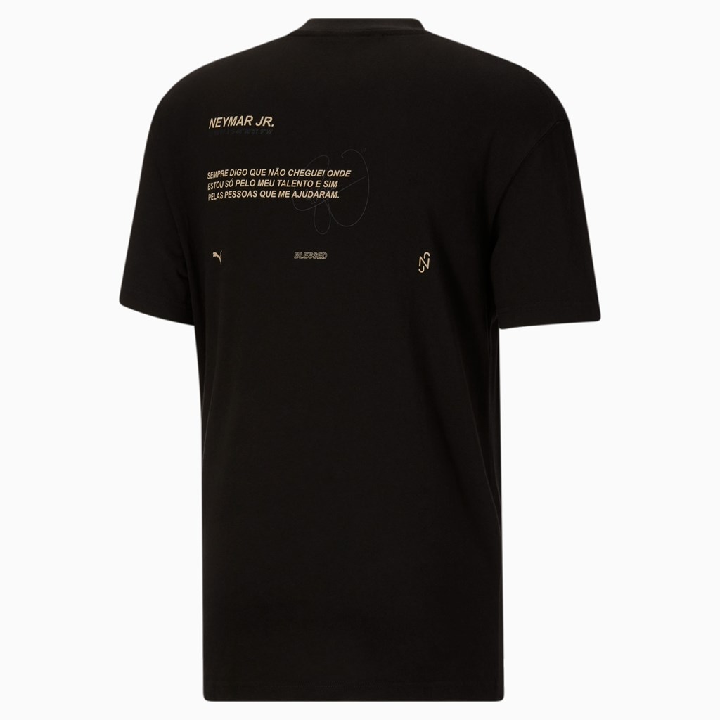 Black Puma Neymar Jr Men's Tee | 9364TFUDI