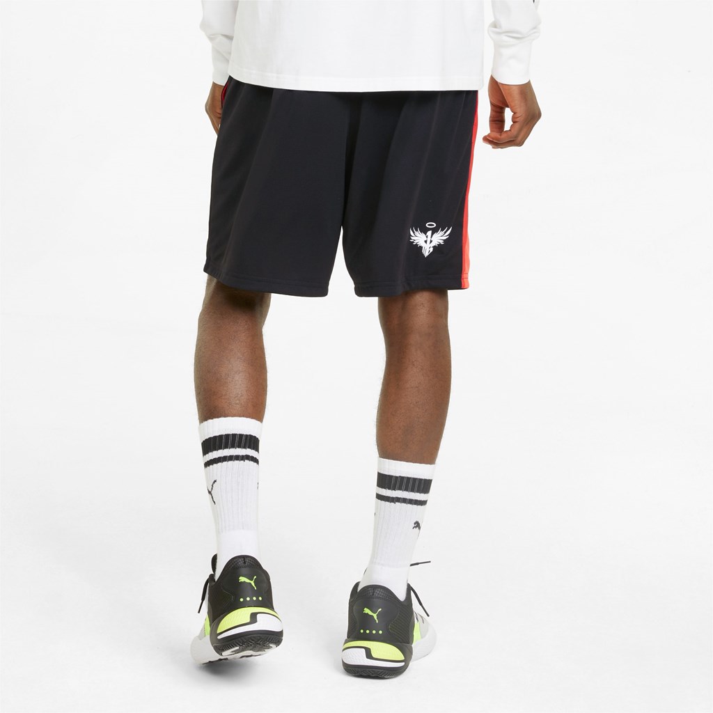 Black Puma One of One Flare Basketball Men's Shorts | 2093YNVJZ