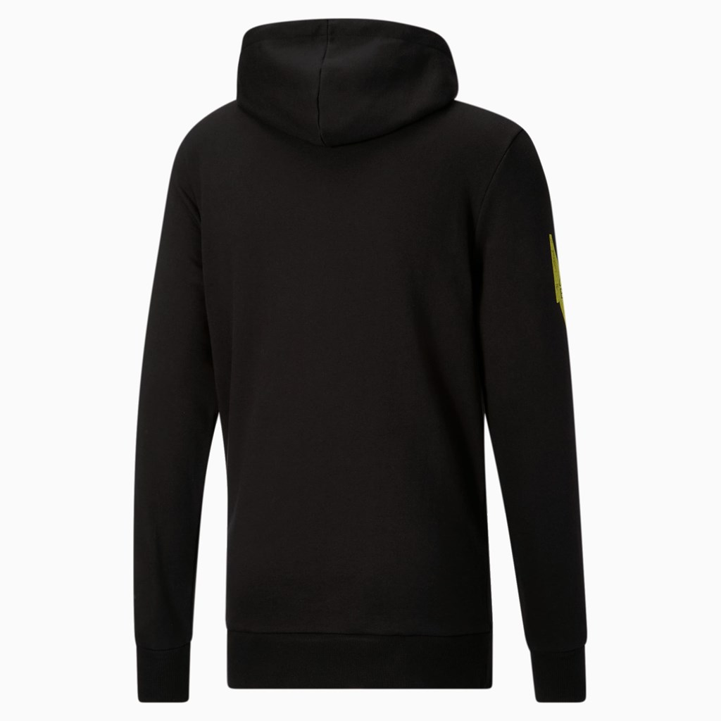 Black Puma Overdue Men's Hoodie | 2750ADUGJ